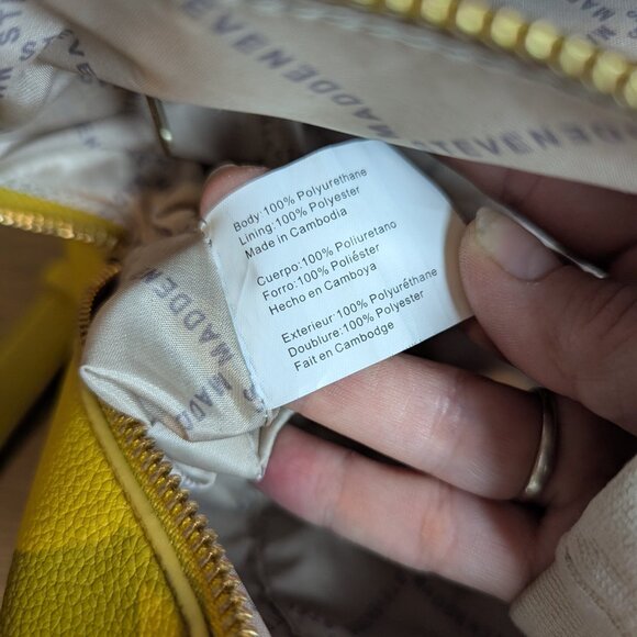 STEVE MADDEN BGRAMMER SATCHEL HAND BAG MUSTARD YELLOW TIK TOK VIRAL TRENDY - Picture 11 of 11